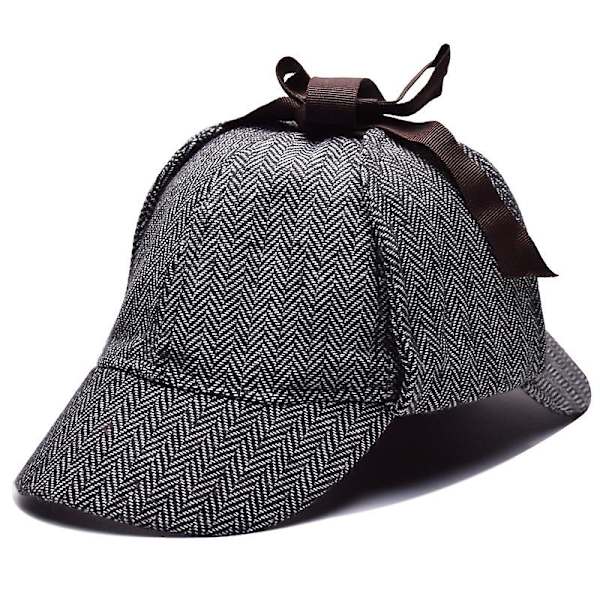 Hatt i ull tweed - grå