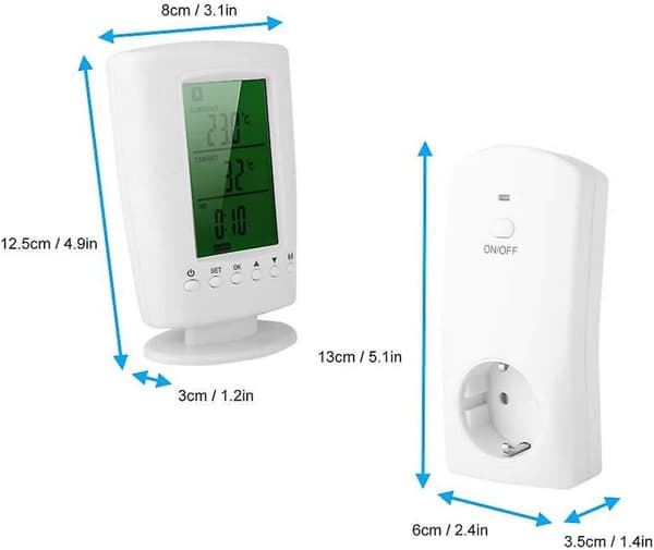 110-240v Trådløs Termostat Stik, Smart Programmerbar Stue Med Temperatu
