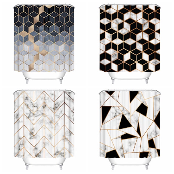 1 stk geometrisk mønster dusjforheng polyester stoff vaskbar wa