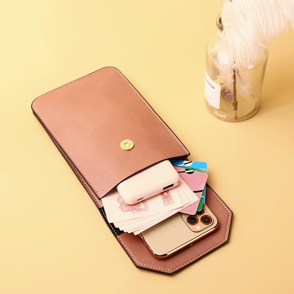 Liten crossbody-mobilväska för kvinnor, miniväska med axelrem