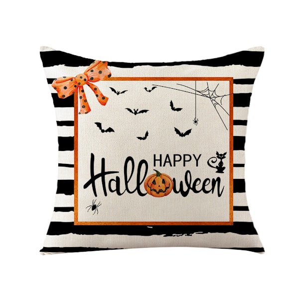 Set med 4 høstgresskar dekorative putetrekk Sofa putetrekk for Halloween Thanksgiving Day Fall Harvest Hjemmedekorasjon, Myk bomull