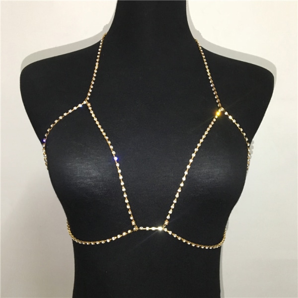 BH-kæder Criss Cross-kæde Bryst Halskæde Strass Krop Kæde