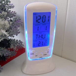 1pc Termometer Digital Väckarklocka Lampa Nattljus Projektion L