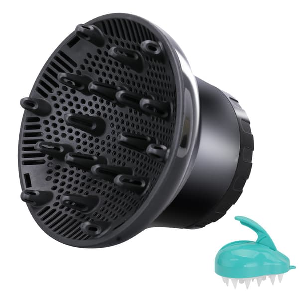 Universal Hårtørrer Diffuser, Justerbar Hårtørrer Diffuser til Krøllet eller Bølget Hår, Passer til Hårtørrer Dyser fra 3,5 cm til 6,8 cm (Sort)