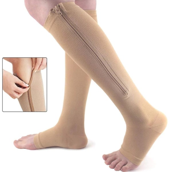 One Pair Compression Socks With Zipper Socks Vein Elastic Socks S