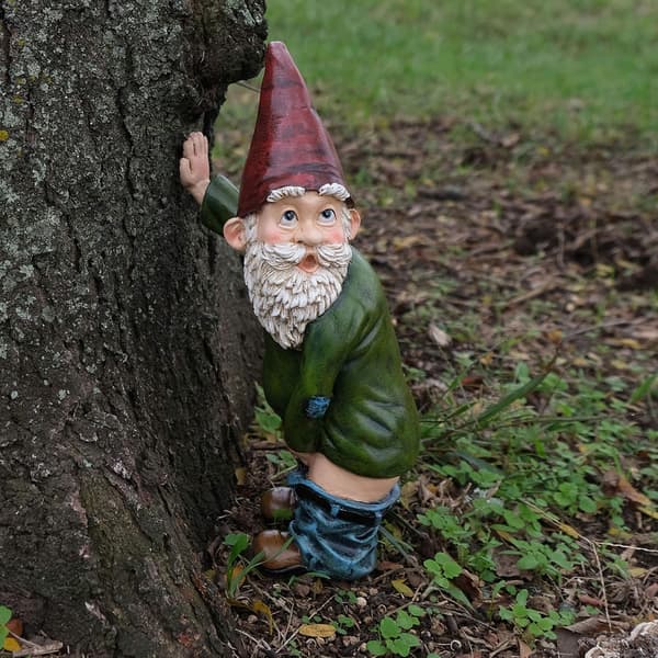 Design Gnome Statue - 6\" Høj Polyresin - Have Gnome til Plæne O