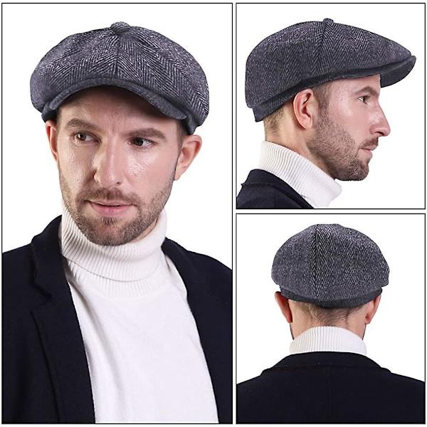 Herrkeps, Flat Cap Baker Boy Hat Flat Cap Justerbar Storlek