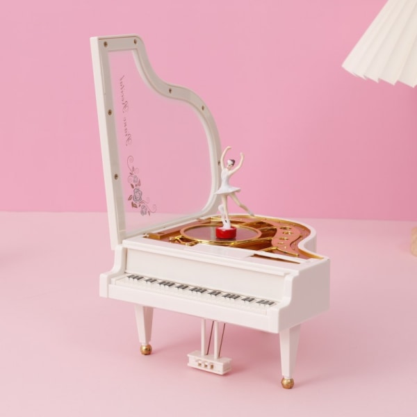 1 Pack Dancing Girl Piano Music Box Spinning Balett Clockwork Mus