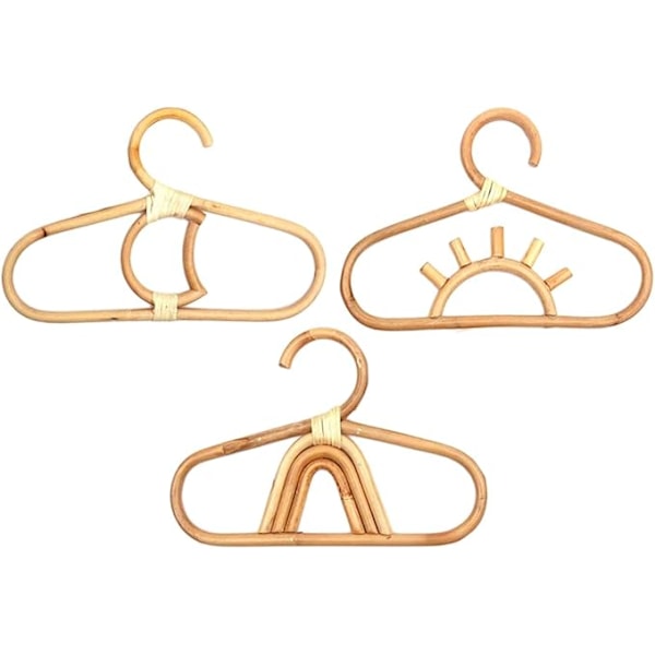 3X Børne Rattan Bøjle Organizer Soveværelse Vægkroge til Børn Baby Piger