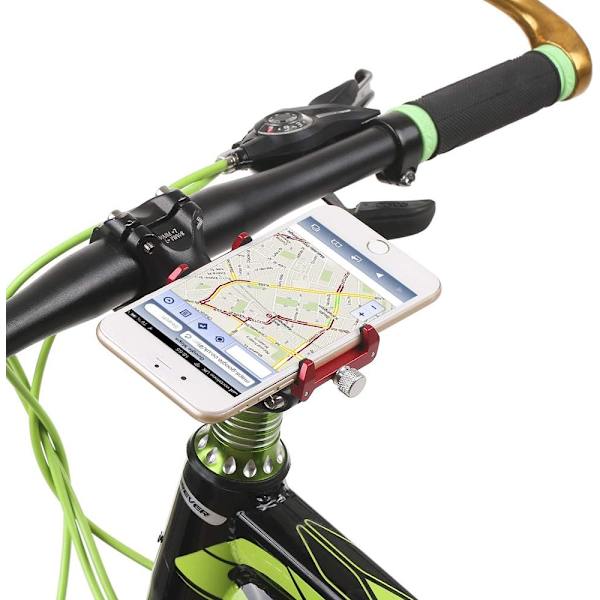 Universell justerbar cykeltelefonhållare, GPS-hållare, cykelhållare, röd
