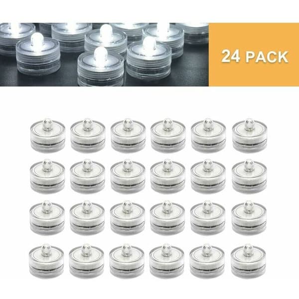 24-pakning hvite vanntette undervanns mini LED-lys dykkerlys,