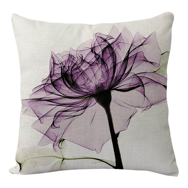 Set med 4 putetrekk 45 x 45 cm Polyester og lin dekorative