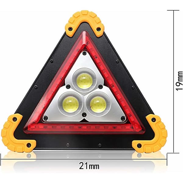 2 st varningstrianglar, LED-bilvarningsljus triangulär nödljus vattentät (inget batteri ingår), 205*220mm