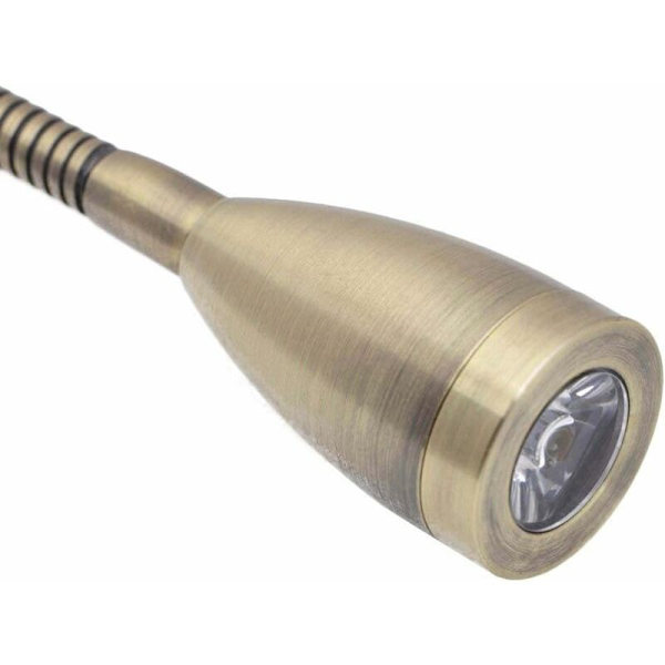 Fleksibel sengelampe med afbryder, 1 CREE LED 3 W, bronze