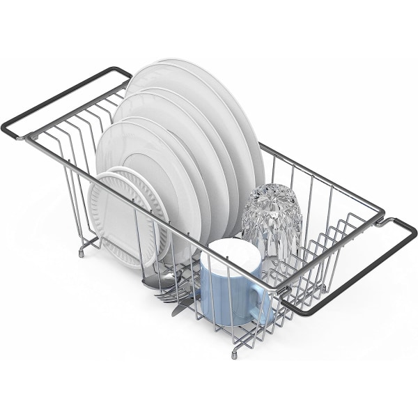 Simple Houseware Over Sink Counter Top Dish Drainer Drying Rack,