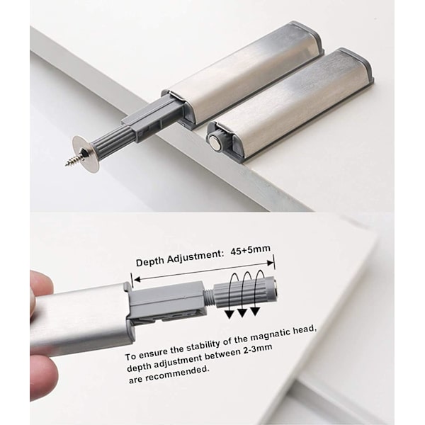 6 kappaletta Push to Open Magnet Cabinet Door - Push Open Magnetic Closet Door Closer for Cabinet System - Buffer Hinge Latch Latches - Metal Magnetic Latch