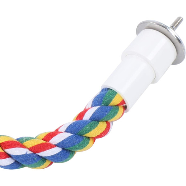 2 stycken fågelrep av bomull i ljusa färger, fågelrep, sittpinnar, handtugg, papegojspiralgungor, stativ för papegojor och fåglar (40 cm)