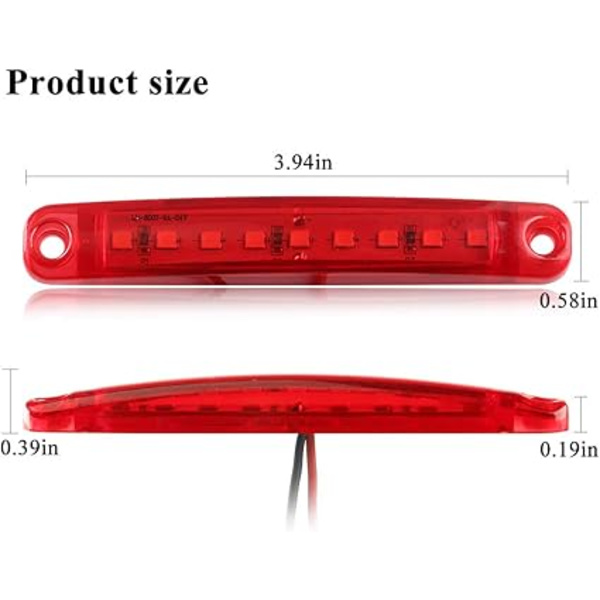10 st 9SMD sidoljus 12-24V Super Bright LED sidoljus för automatisk körning