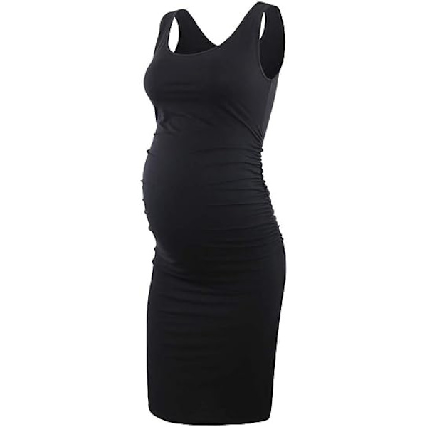 Kvinders Graviditet Ærmeløs Tank Kjoler Side Ruching Bodycon Dr