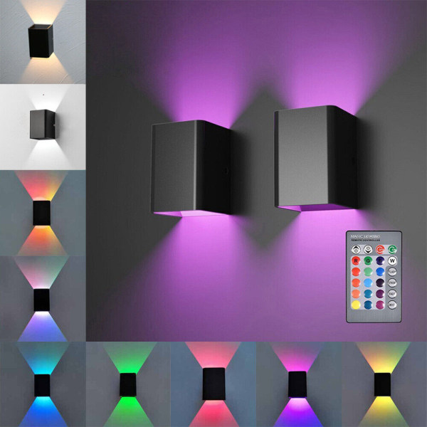 1kpl LED-seinävalaisimet Remote RGB-seinävalaisin sisäseinään