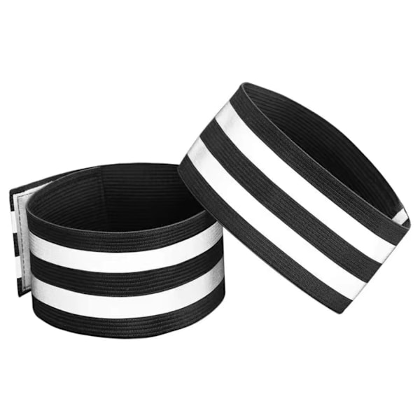 2 st Elastiska Reflekterande Armband, Säkerhetsreflekterande Band för Promenader, Cykling, Hundpromenader, Jogging, Cykling, Svart, 35*5cm