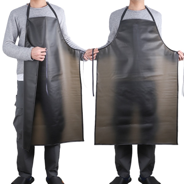 Unisex justerbart förkläde i PVC-läder med fickor för s
