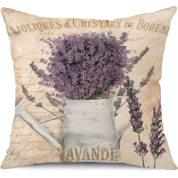 Sæt med 4 lavendel sommerfugl pudebetræk - 45 x 45 cm