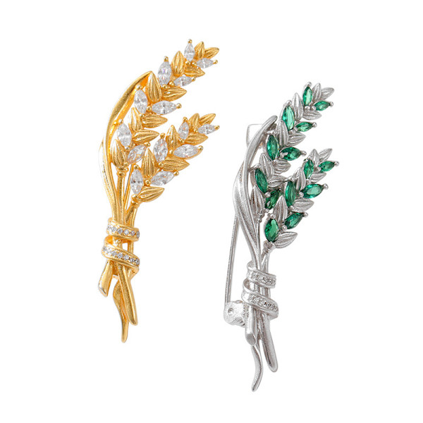 s925 Silver Kvinnors Brosch Vete Öra Brosch Kvinnlig Temperament Boutonniere Pin Elegant Atmosfär Krage Enkla Kläder Brosch Tillbehör Broscher Pin