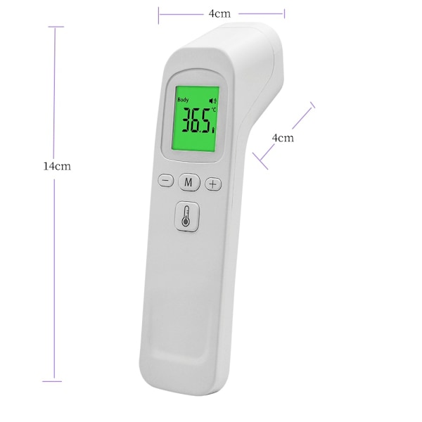 Medicinsk Termometer Panna Infraröd Medicinsk Termometer Beröringsfri för Person (Vuxen Barn Baby) och Objektyta, LCD-Display