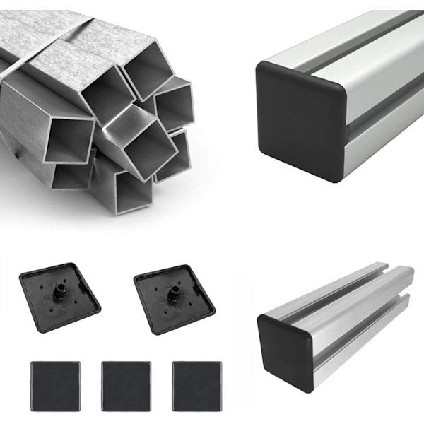 40 kappaletta alumiiniprofiilin päätyhattuja, 30 x 30 mm alumiiniprofiilin päätyhattu