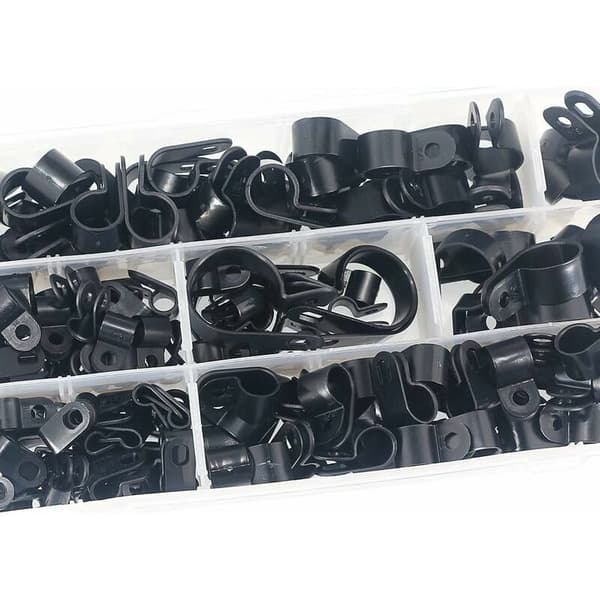 Nylon Plastklemmer 200 stk. - Kabelbindere til Rør, Kabler, Kanaler