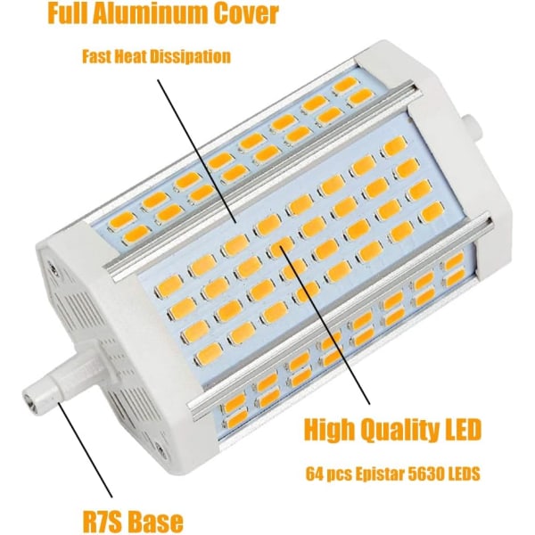 Kirkas LED 30W R7s 118mm Himmennettävä J118 Polttimo Päivävalo 4000K Spo