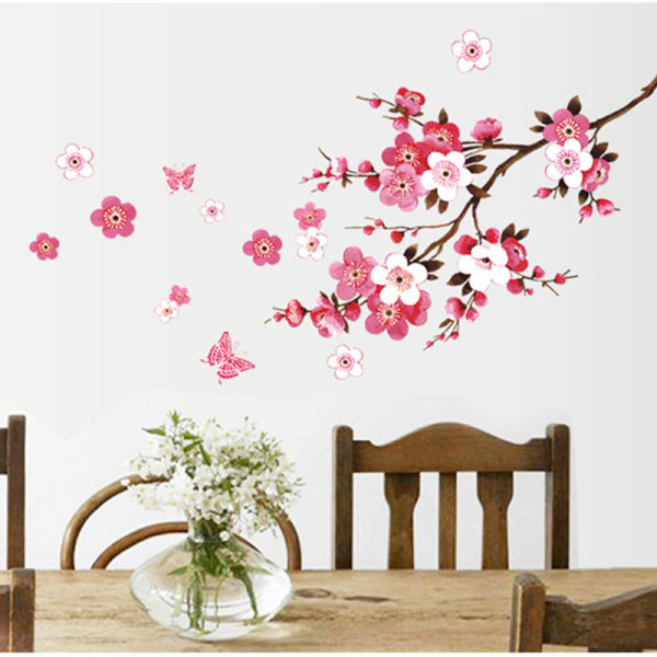 Butterfly Cherry Blossom Blossom Tree Branch Aftagelig Wall Stick
