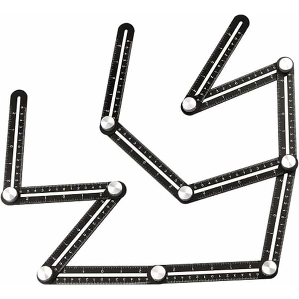 Multivinkelmätare, aluminiumlegering, 12 fällbara linjaler, T