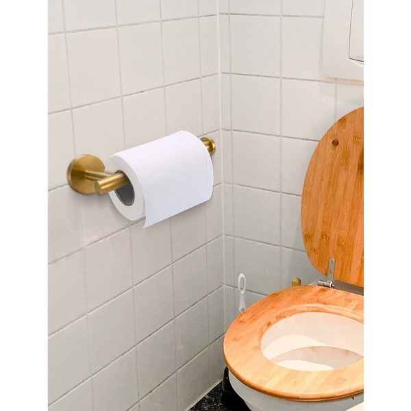 Toalettpappershållare, Borstad guld Sus304 Rostfritt stål Wall Mou