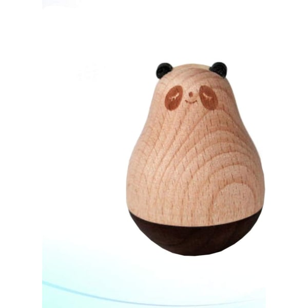 Panda Wooden Wobbler Håndverk Wobbling Chiming Rolling Baby Toy for