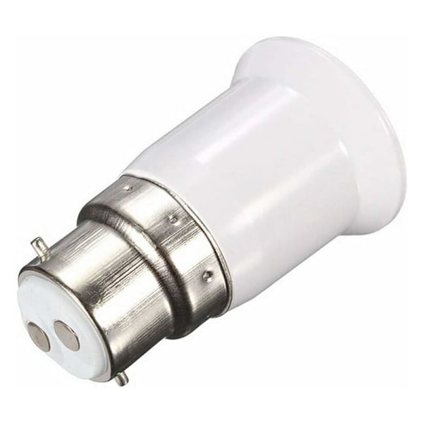 B22 til E27 Adapter Socket for LED-pære, AC 230V, Konverteringsadaptere for å endre fra B22 til E27, Bajonett-skruesockel, Sett med 6