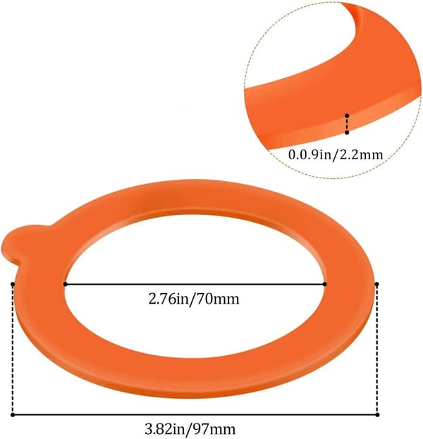 20 Stk. Erstatningsglasforseglinger Silikoneforsegling, Gummi Erstatningsglasforseglinger, Gummi Glasforseglingsringe, til Glas, Madkonservering