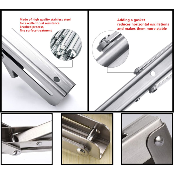 250 mm sammenleggbar brakett, sammenleggbar konsollbrakett i rustfritt stål, L
