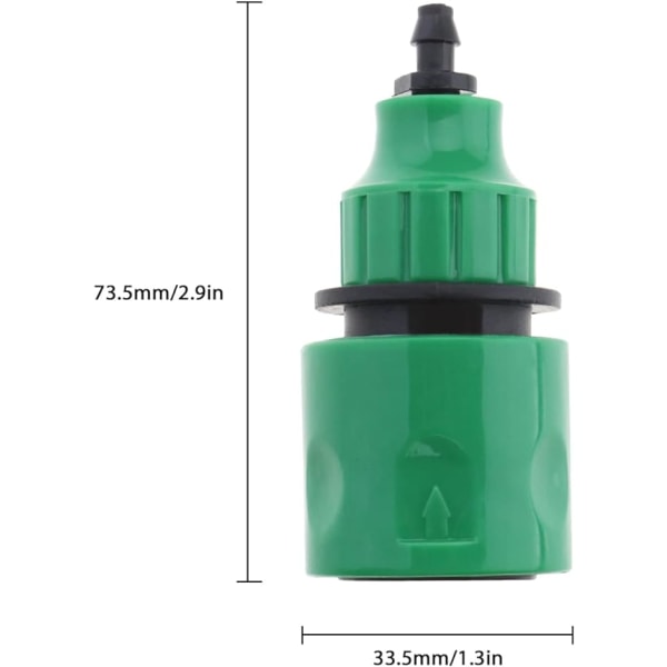 2 stk. Havevandsslange Hurtigkobling Mikroirrigation Adapter Envejs Adapter Hane