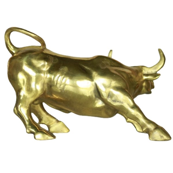 Wall Street Kobber Tyr Ornement Tyr Skulptur Liggende Dyr Statuett