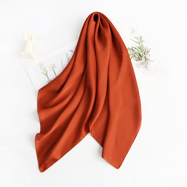 Halsduk Fyrkantig Halsduk Näsduk Retro Bandana Dam Tjej Karamellfärg 70*70CM