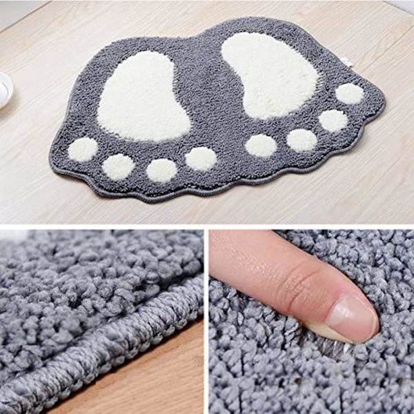 Halkskyddad badrumsmatta, badrum duschmatta stora fötter lurvig matta absorberande golvmatta dörrmatta (40*60CM, grå)