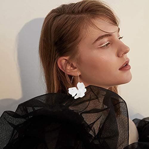 Sommer Rose Boho Resin Blomsterblad Drop Øreringe til Kvinder Blomster Øreringe Blomster Hoop