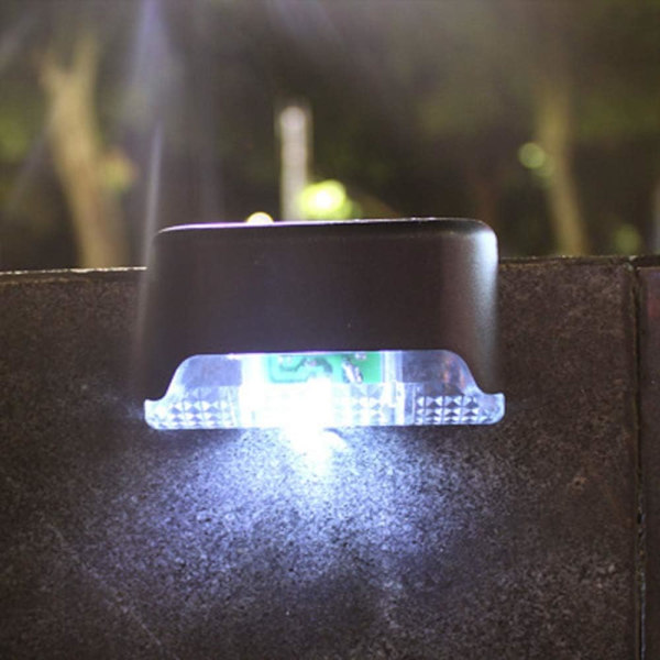 4 stk. LED solcelle trappe lys have solcelle dæklampe have dæklys udendørs vandtæt udvendig væg hegn landskab til terrasse