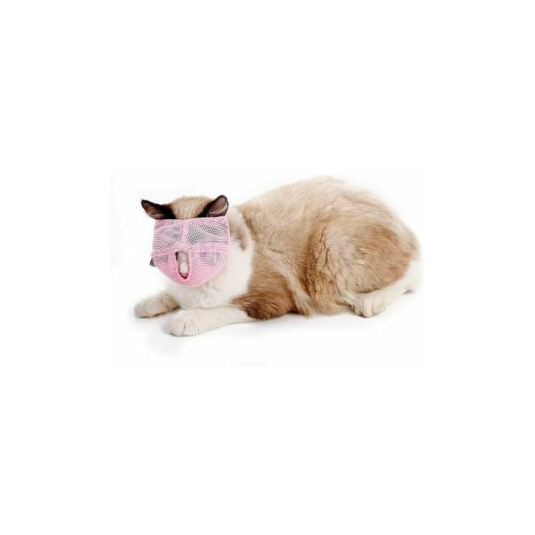 Andningsbar Mesh Cat Mask Anti-bite Mouth Modification Mask för Pe