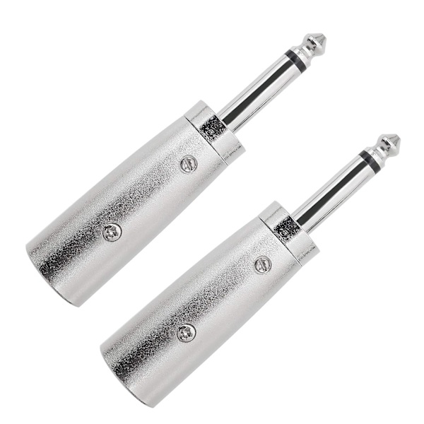 2 x 3-napainen XLR - 6,35 mm (1/4\") mono uros liitin audioadapteri, hopea