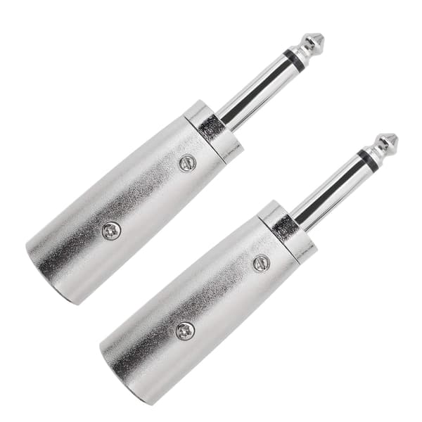2 x 3-pin XLR til 6,35 mm (1/4\") mono hann-jack lydadapter, sølv