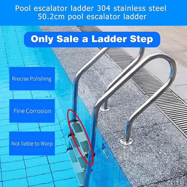 Stigepedal, Swimmingpool Stigepedal, Skridsikker Rustfrit Stål Stige