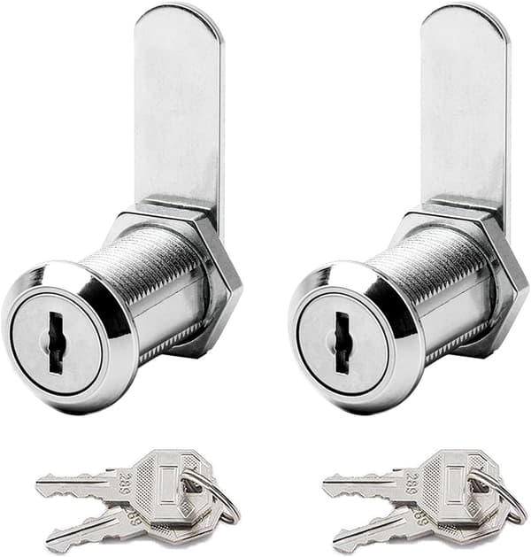 2-pack brevlåslås 30 mm säkerhetslås - möbellås - kamcylinder med